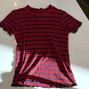 Scotch & Soda Kids Red and Blue Striped Tee